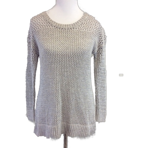 Lucky Brand Sweaters - S LUCKY BRAND grey laced back sweater